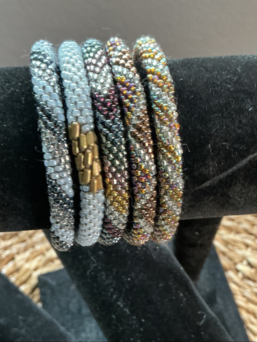 Sasha Beaded Multi-Tone Stretch Bracelet Set - Women Jewelry # 8